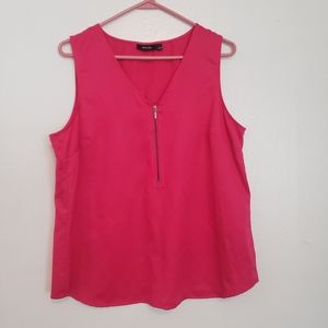 Bright Barbie Pink Zip Tank Top